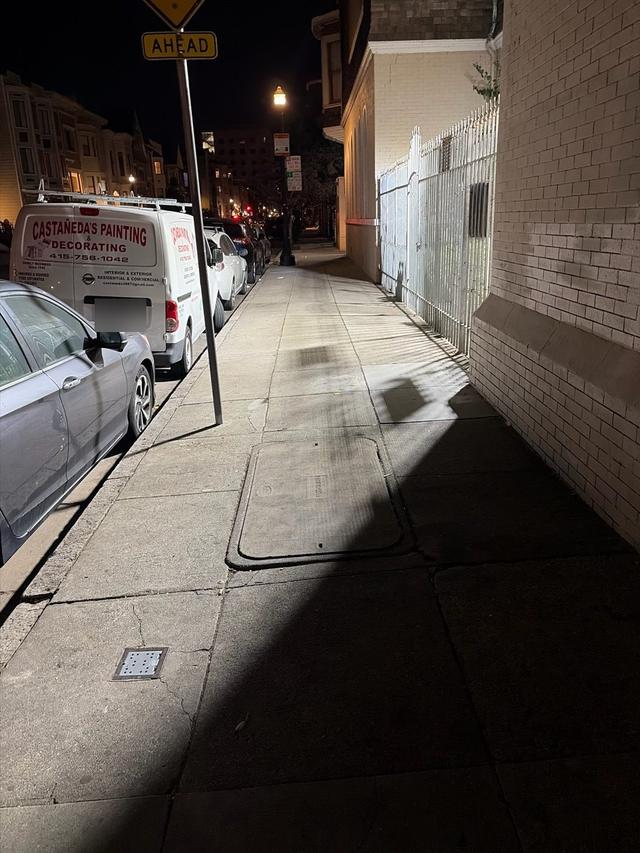 Sidewalk cleaned by the crew, Sunday, October 4, 10:22 PM