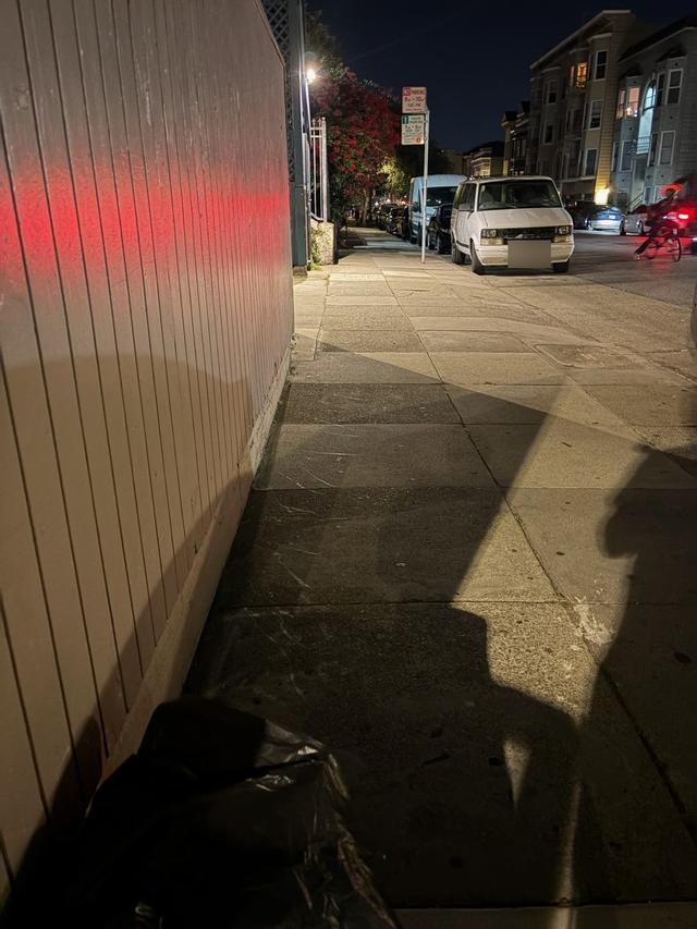 Sidewalk cleaned by the crew, Sunday, October 4, 10:36 PM
