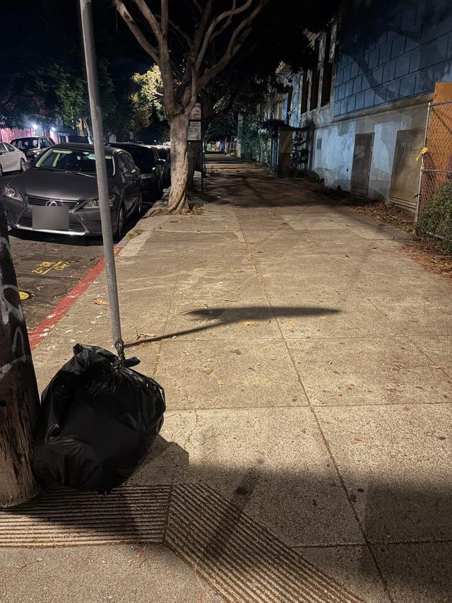 Sidewalk cleaned by the crew, Sunday, October 4, 9:54 PM